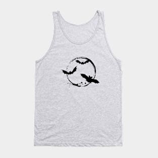 Halloween bats with grungy moon Tank Top